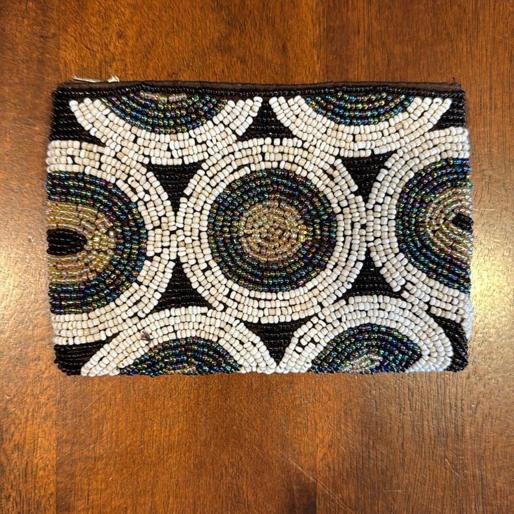 Boho Beaded Zippered Coin Purse